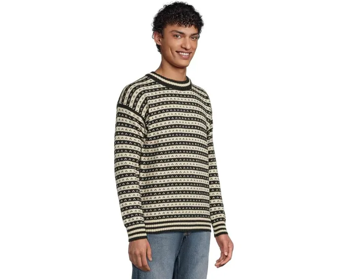 Унисекс свитер Skipsleia с полосатым узором и классическим воротником