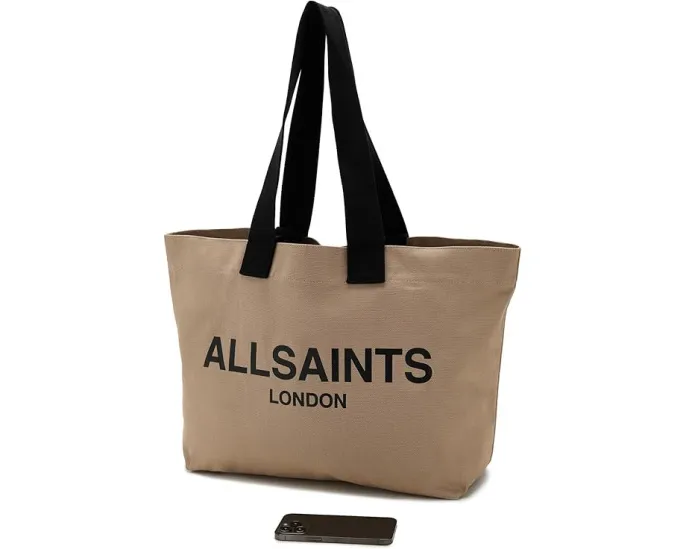 AllSaints Сумка Ali Canvas E/W Tote из переработанного хлопка с кожаными деталями