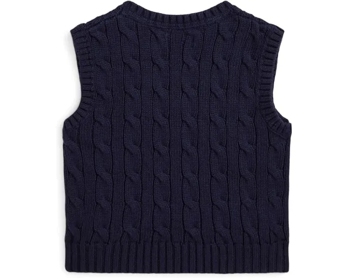 Жилет Polo Ralph Lauren Kids с арановой вязкой из хлопка для младенцев