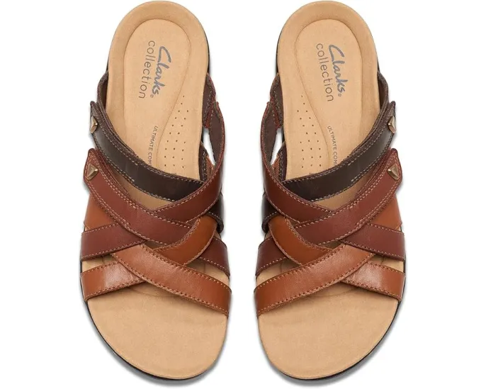 Плоские сандалии Clarks Laurieann Bali с открытым мысом и технологией Cushion Plus
