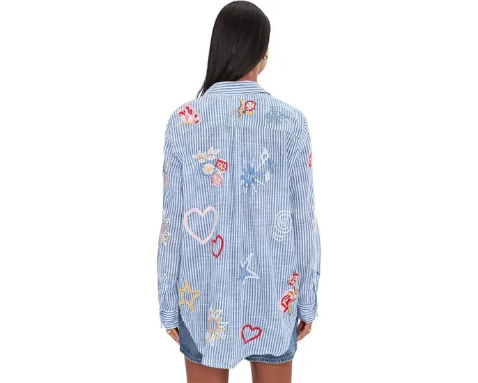 Блуза Andee с вышивкой цветов и накладными карманами от Karyn Seo