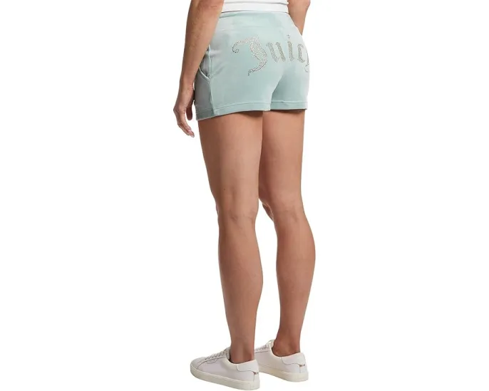 Juicy Couture Короткие шорты из плюша с декором на спине