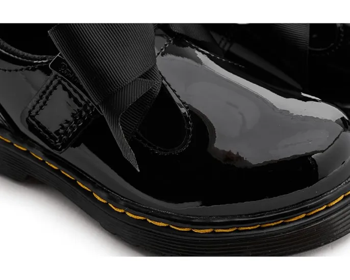 Детские туфли Dr. Martens Polley II Bow YS с бантом и застежкой на липучке