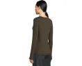 Eileen Fisher полупрозрачная футболка с длинным рукавом и круглым вырезом