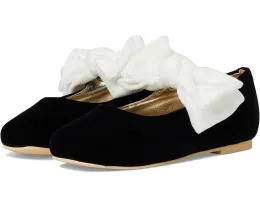 Балетки Janie and Jack из бархата с бантом на щиколотке и квадратным носком