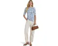 Paisley Stretch Cotton Boatneck Tee
