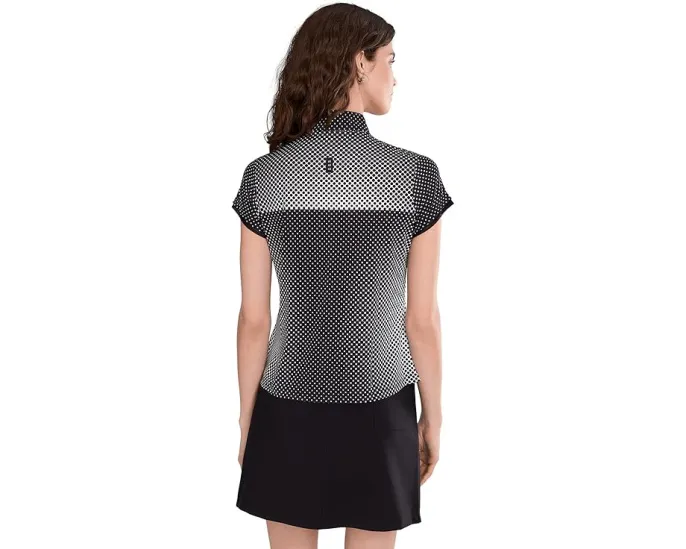 Топ Jamie Sadock с каплевидным рукавом и воротником в черно-белом горошек Optic Dot