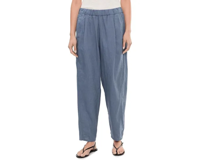 Брюки Eileen Fisher из органического льна с плиссировкой и фонарным силуэтом