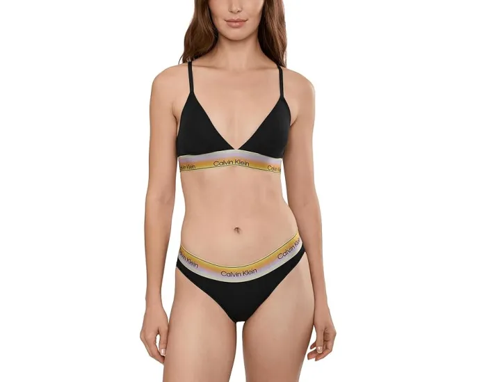 Calvin Klein Pride Triangle Bralette хлопковый бюстгальтер с регулируемыми бретелями