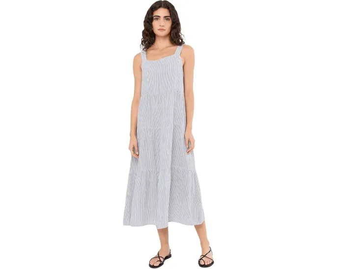 Платье Eileen Fisher с воланами из полосатого органического хлопка