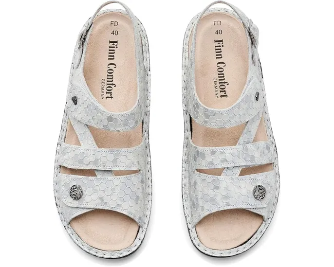 Сандалии Finn Comfort Gomera-S Bianco Esandra с кожаным верхом и регулируемыми ремешками