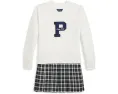 Платье-толстовка для девочки Polo Ralph Lauren Kids из флиса с нашивкой Letterman