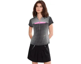 Топ Jamie Sadock с каплевидным рукавом и воротником в черно-белом горошек Optic Dot