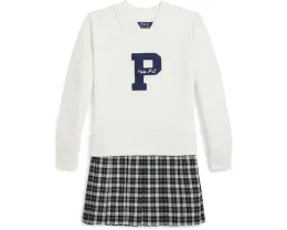 Платье-толстовка для девочки Polo Ralph Lauren Kids из флиса с нашивкой Letterman