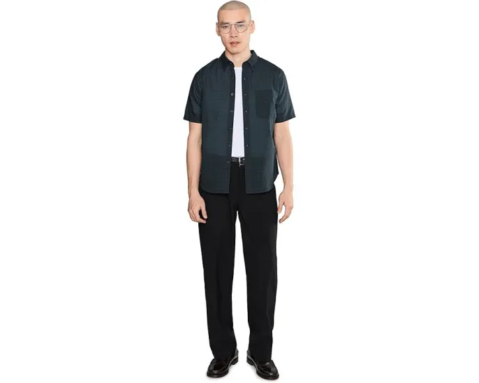 Рубашка Cortland Plaid в клетку с коротким рукавом от Vince