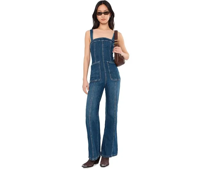Комбинезон Suns Out Bootcut от Free People из стрейч-денима с расклешенными штанинами
