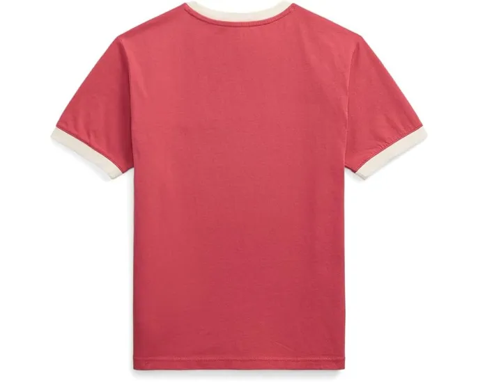 Футболка рингер из хлопкового джерси с логотипом Polo Ralph Lauren Kids для старших детей