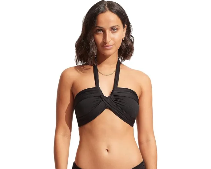 Купальник топ Seafolly Eco Collective на завязках с бандо и чашками