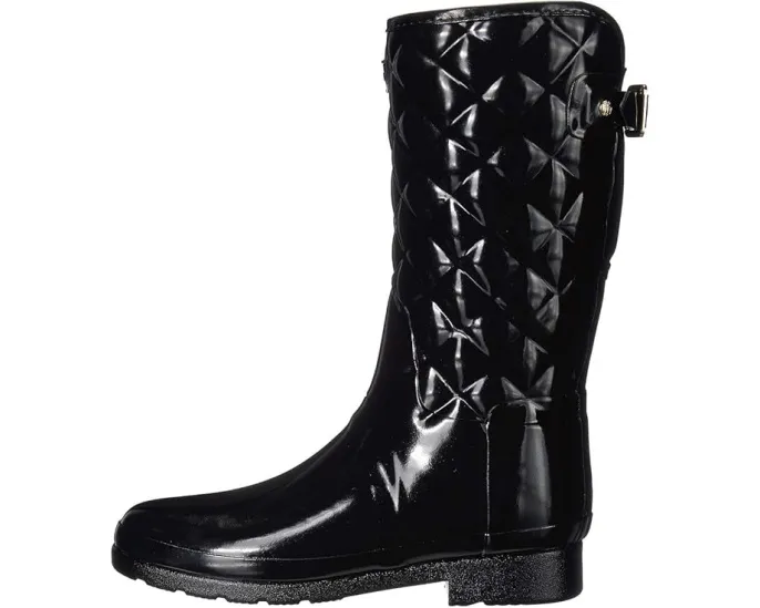 Резиновые сапоги Hunter Refined Gloss Quilt Short с глянцевым покрытием и стежкой