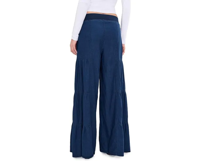Широкие брюки XCVI Dugan Wide Leg с эластичным поясом из хлопка и льна