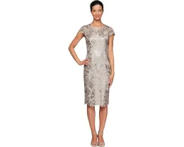 Короткое платье Alex Evenings с вышивкой пайетками и коротким рукавом