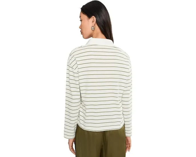 Vince Поло с длинным рукавом в полоску свободного кроя