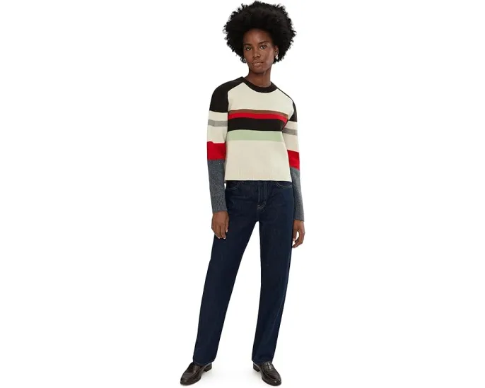 Свитер Madewell Stripe Aspen с регланными рукавами и полосатым узором