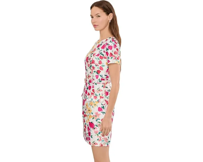Короткое платье Adrianna Papell с принтом из ткани микадо