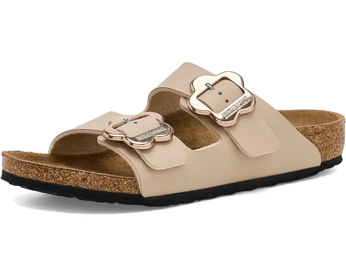Детские сандалии Birkenstock Arizona с цветочной пряжкой и пробковой стелькой