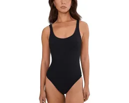 Цельный купальник Nike Shoreline Pucker с круглым вырезом и текстурой пакле