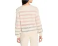 Свитер NIC+ZOE Scandi Stripe с двухтонными полосками и рельефной резинкой