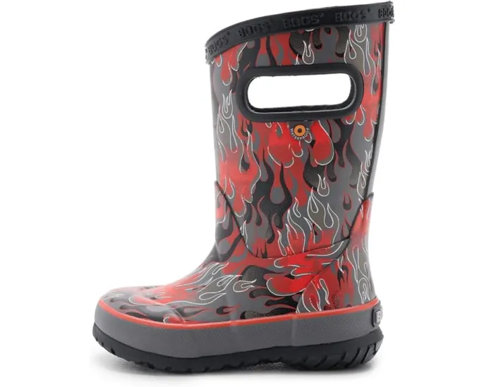 Детские сапоги Bogs Kids Rain Boot Fire Flame с принтом пламени