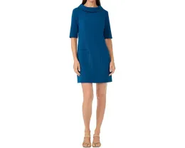 Платье Trina Turk Drape Neck Straight Fit с драпированным воротником и карманами