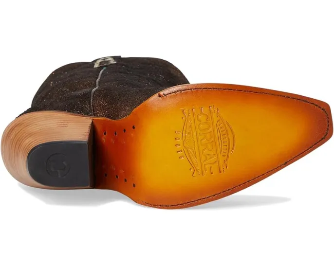 Сапоги Corral Z5240 до середины икры с металлизированной кожей и вышивкой