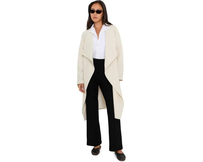 Eileen Fisher Пальто Petite из легкого хлопка с нейлоном и высоким драпированным воротником