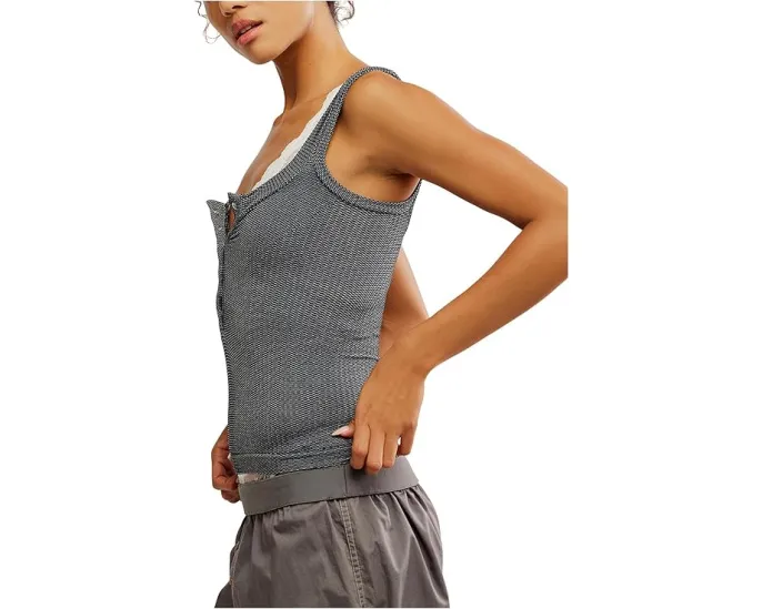 Топ Free People Clean Slate Henley без рукавов с планкой на пуговицах