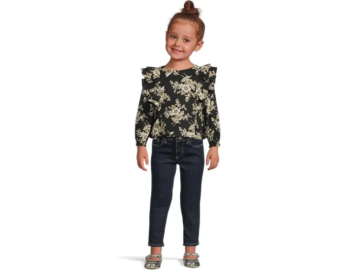 Блузка Janie and Jack с цветочным принтом и рюшами на плечах