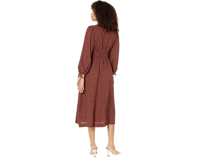 Madewell платье миди Arianne с принтом и длинным рукавом