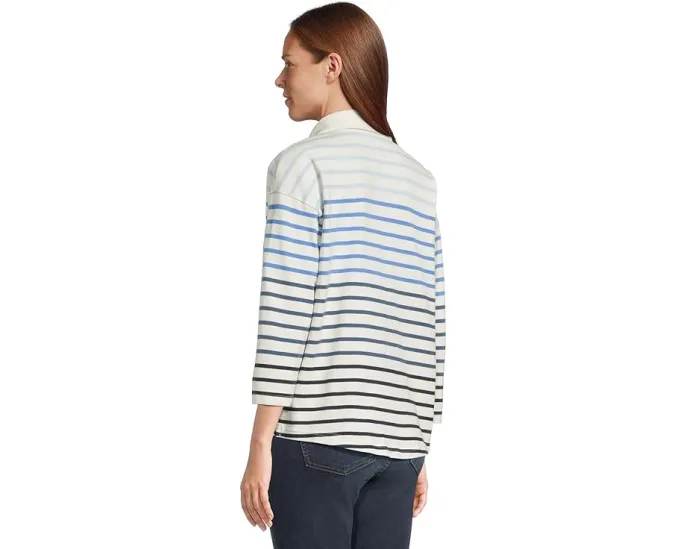 Поло L.L.Bean Heritage Mariner с разрезным воротником и рукавом три четверти в полоску