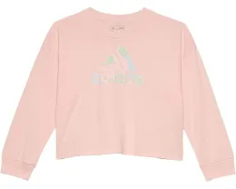 Футболка Adidas с длинным рукавом и укороченным кроем для детей