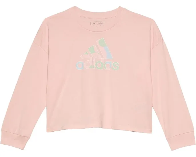 Футболка Adidas с длинным рукавом и укороченным кроем для детей