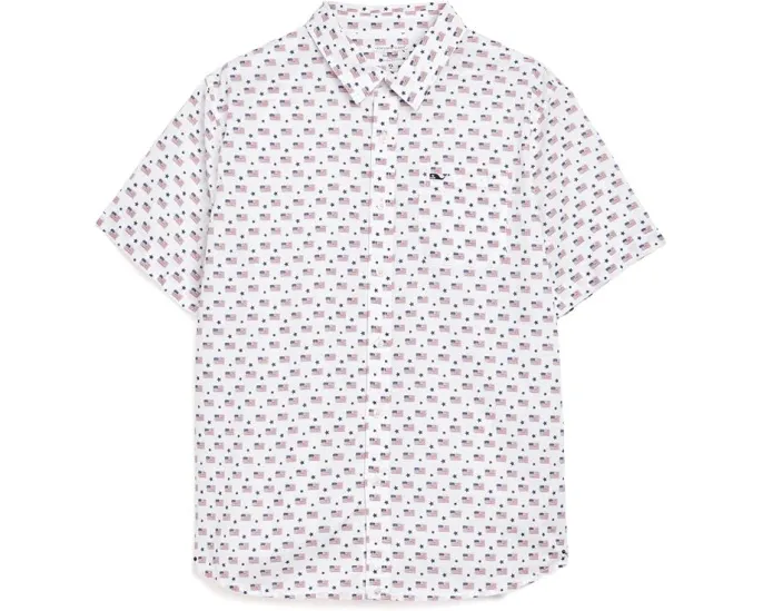 Рубашка Vineyard Vines Printed Cotton с коротким рукавом из хлопка