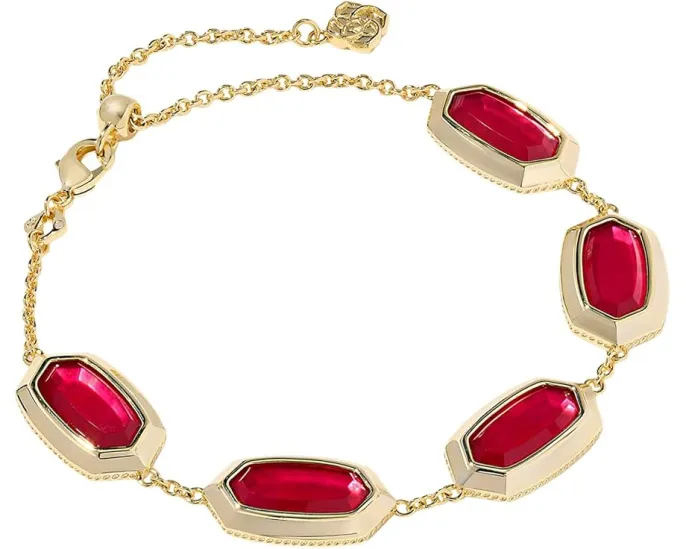 Браслет Elaina Bezel Delicate Chain с камнями из перламутра от Kendra Scott