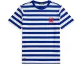 Футболка Polo Ralph Lauren Kids в полоску с вышитыми логотипами Pony и Crest