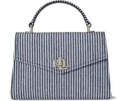 Маленькая сумка кроссбоди Farrah из полосатого холста Lauren Ralph Lauren с поворотным замком