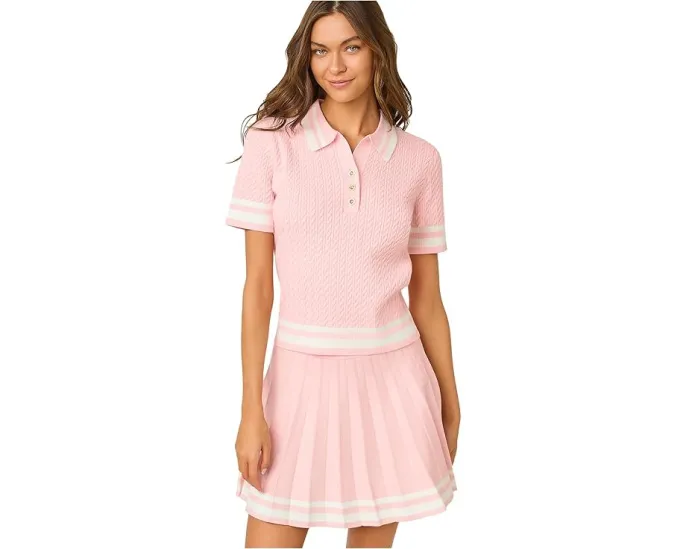 Свитер Suzette с косой вязкой и полосатыми манжетами Lilly Pulitzer