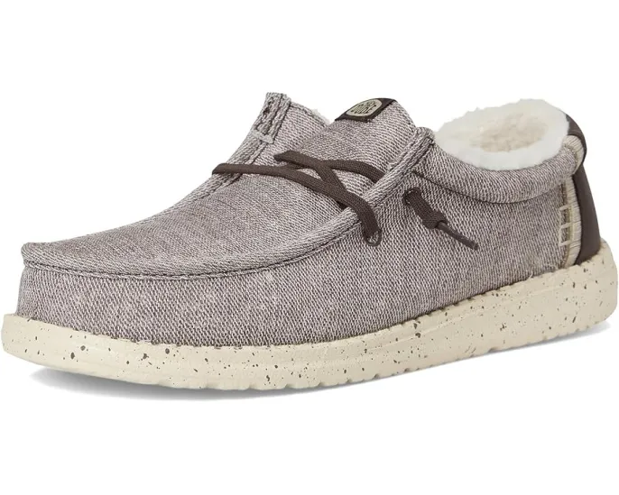 Детские лоферы Hey Dude Kids Wally Heathered Cozy с утепленным верхом и стелькой ЭВА