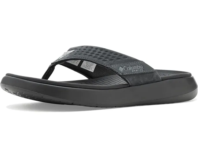 Шлепанцы Columbia Boatside Flip Lea PFG с ремешком из кожи и подошвой Omni-Grip