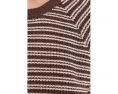 Футболка Faherty Miramar Linen Tee с рукавами три четверти и полосатым принтом