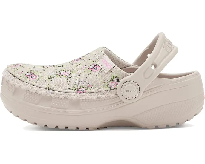 Crocs детские клоги Classic Crafted Canvas с веганской замшей и стежками